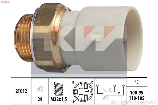 Teplotný spínač ventilátora chladenia KW
